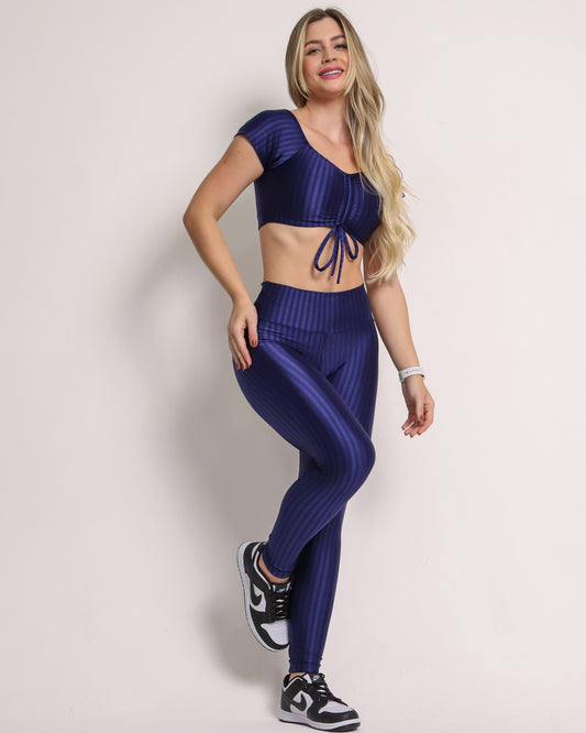Conjunto Calça Legging Cirre Marinho, Tamanho Único