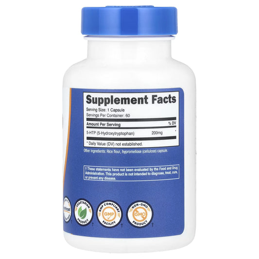 Nutricost, 5-HTP, 200 mg, 60 Cápsulas