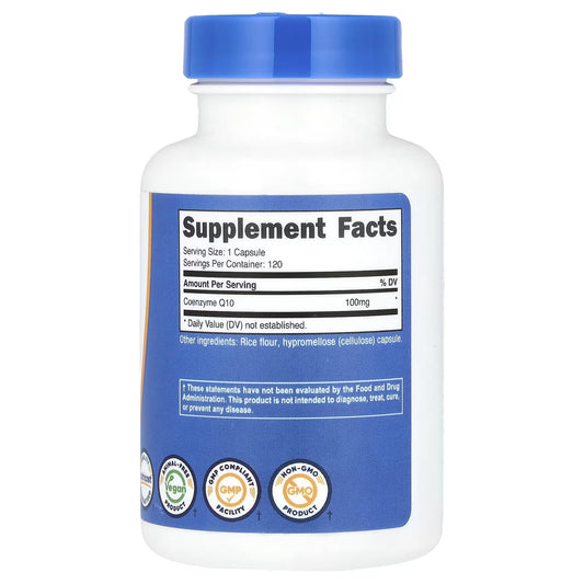 Nutricost, CoQ10, 100 mg, 120 Cápsulas