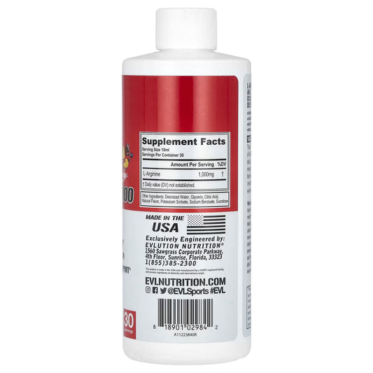 EVLution Nutrition, L-Arginina 1000, Ponche de Frutas, 1.000 mg, 300 ml (10,14 fl oz)