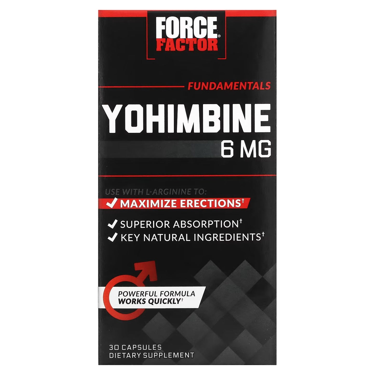 Force Factor, Ioimbina, 6 mg, 30 Cápsulas