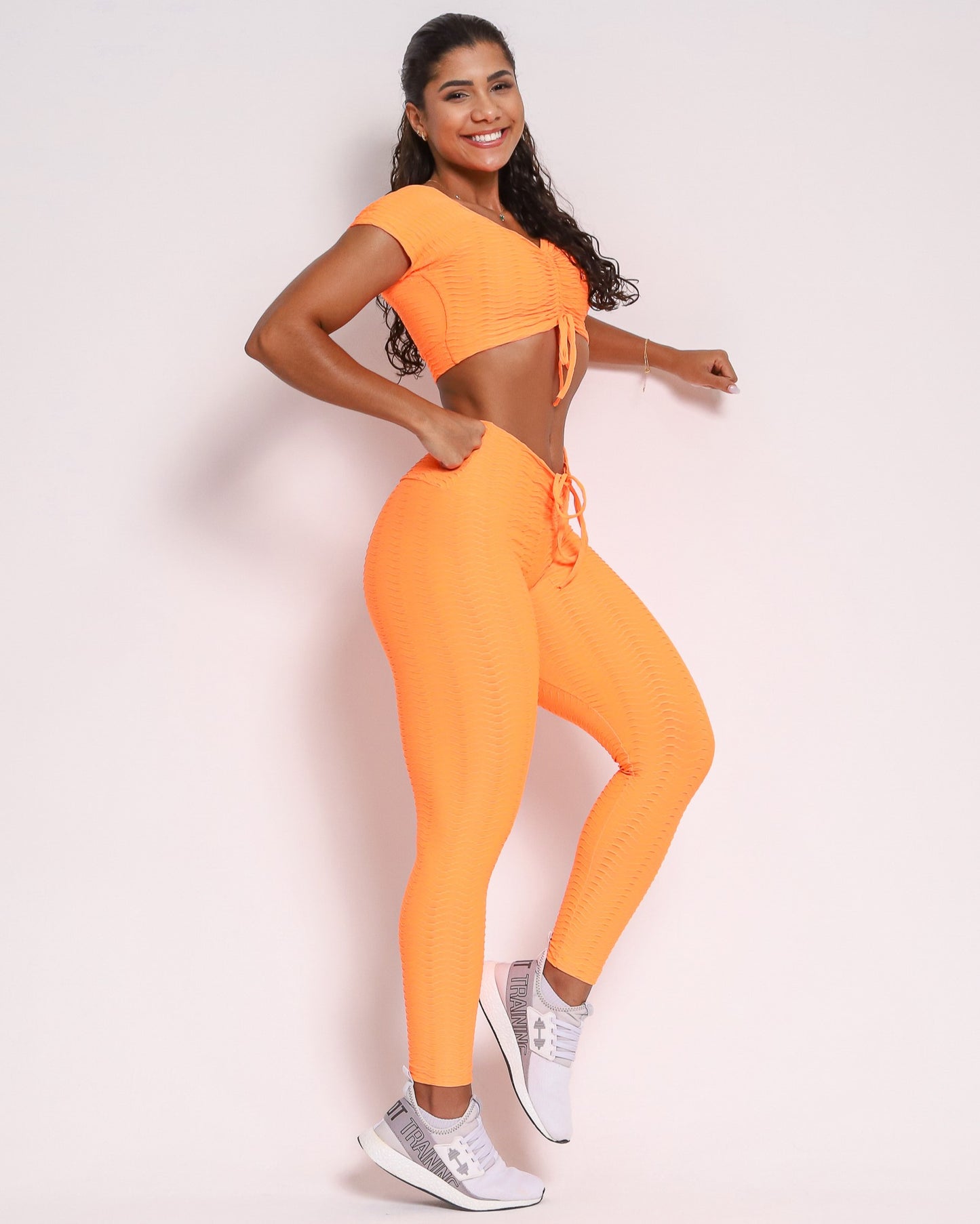 Conjunto Legging Empina Ondas Laranja Neon, Tamanho único
