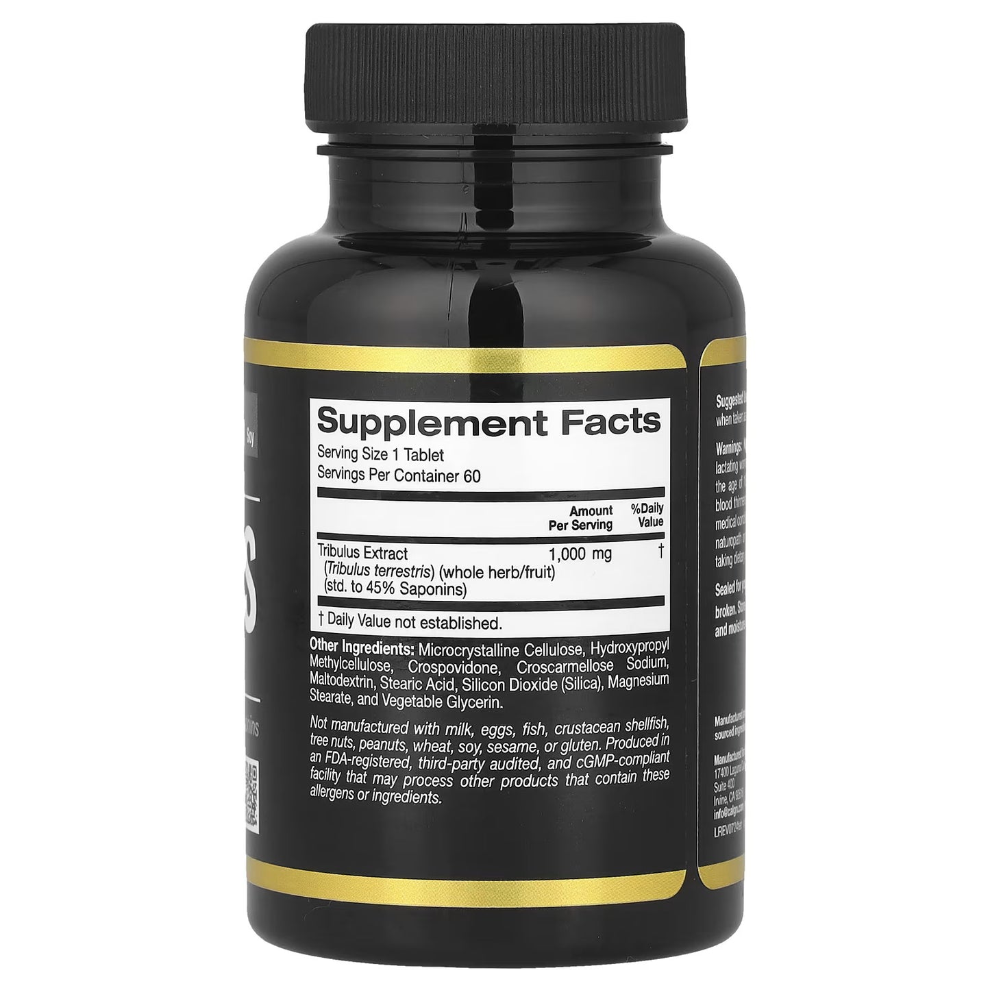 California Gold Nutrition, Sport, Tribulus, 1.000 mg, 60 Comprimidos