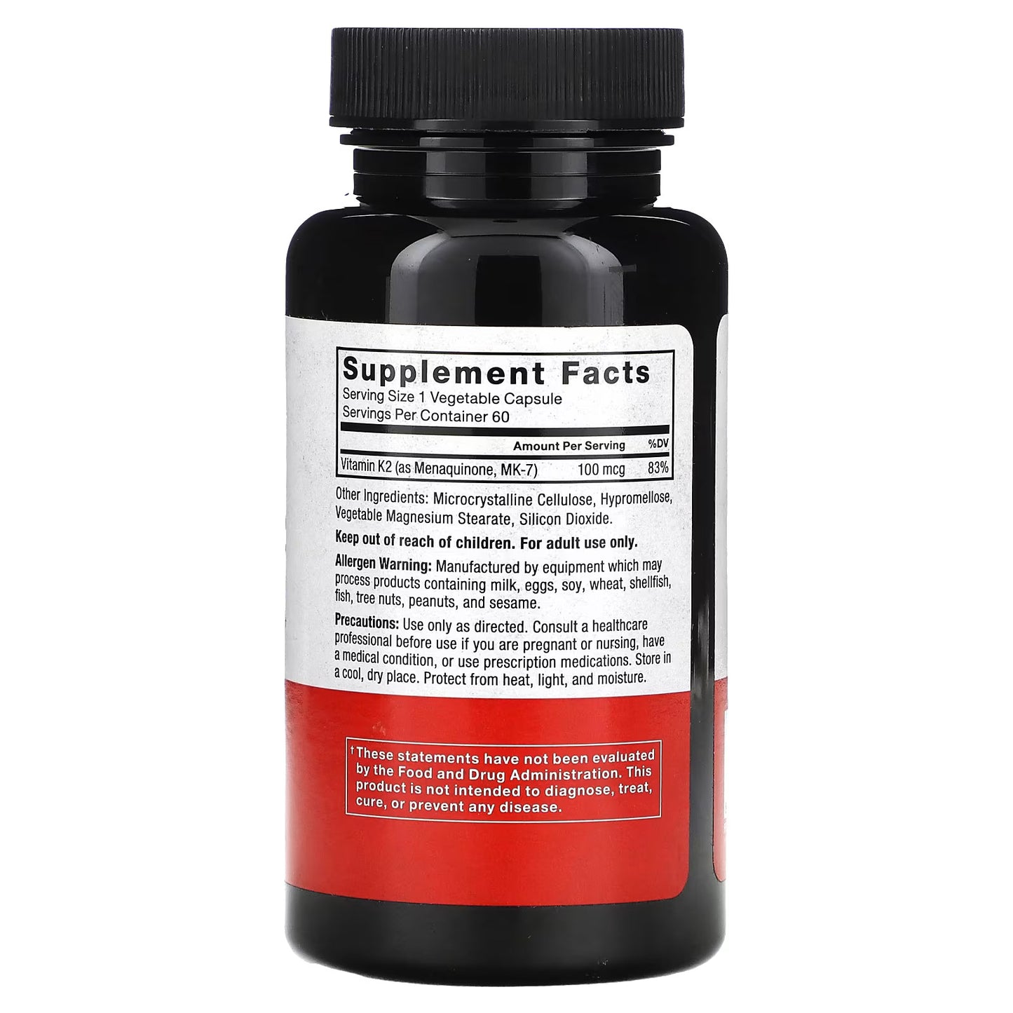 Force Factor, Vitamina K2 MK-7, 100 mcg, 60 Cápsulas Vegetais