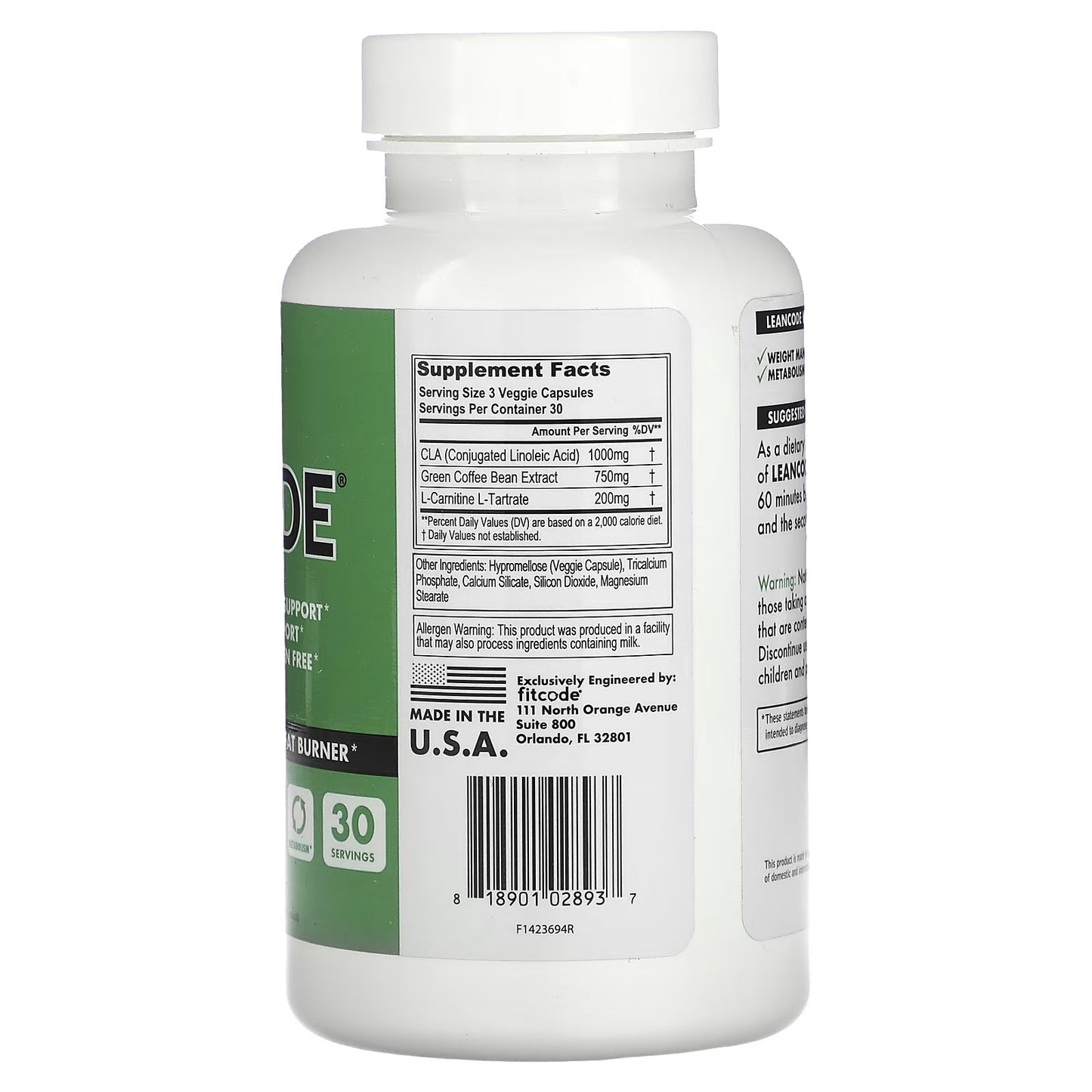 Fitcode, LeanCode, 90 Capsules