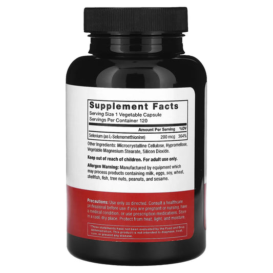 Force Factor, Selênio, 200 mcg, 120 Cápsulas Vegetais