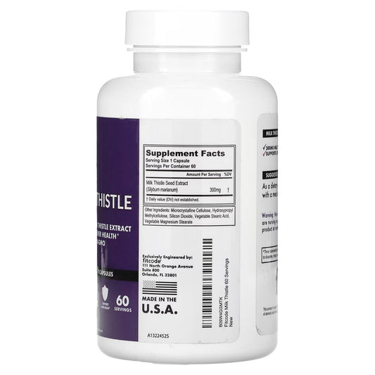 fitcode, Milk-Thistle, 300 mg, 60 Cápsulas Vegetais