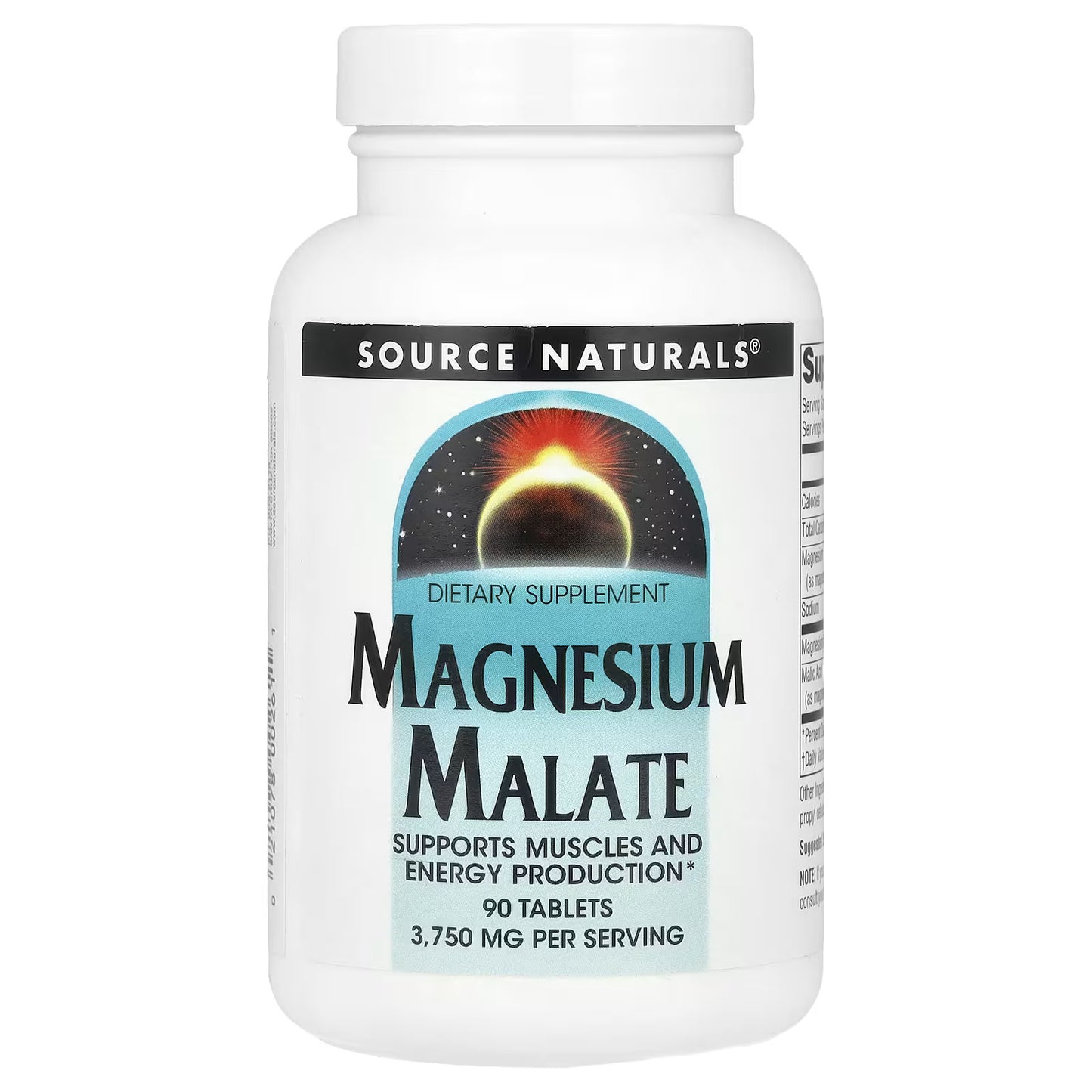 Source Naturals, Malato de Magnésio, 3.750 mg, 90 Comprimidos (1.250 mg por Comprimido)