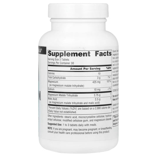 Source Naturals, Malato de Magnésio, 3.750 mg, 90 Comprimidos (1.250 mg por Comprimido)
