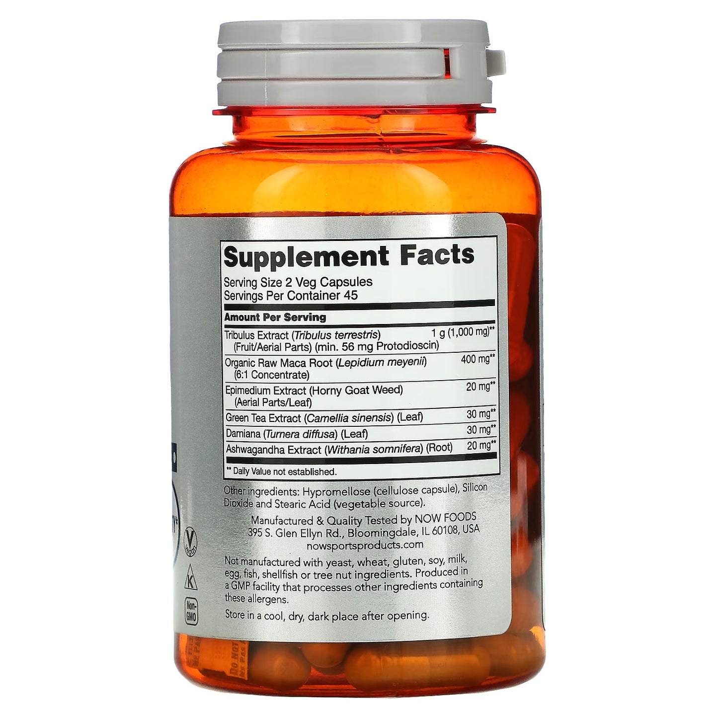 NOW Foods, Tribulus Extreme, Saúde Masculina, 90 Cápsulas Vegetais
