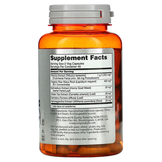 NOW Foods, Tribulus Extreme, Saúde Masculina, 90 Cápsulas Vegetais