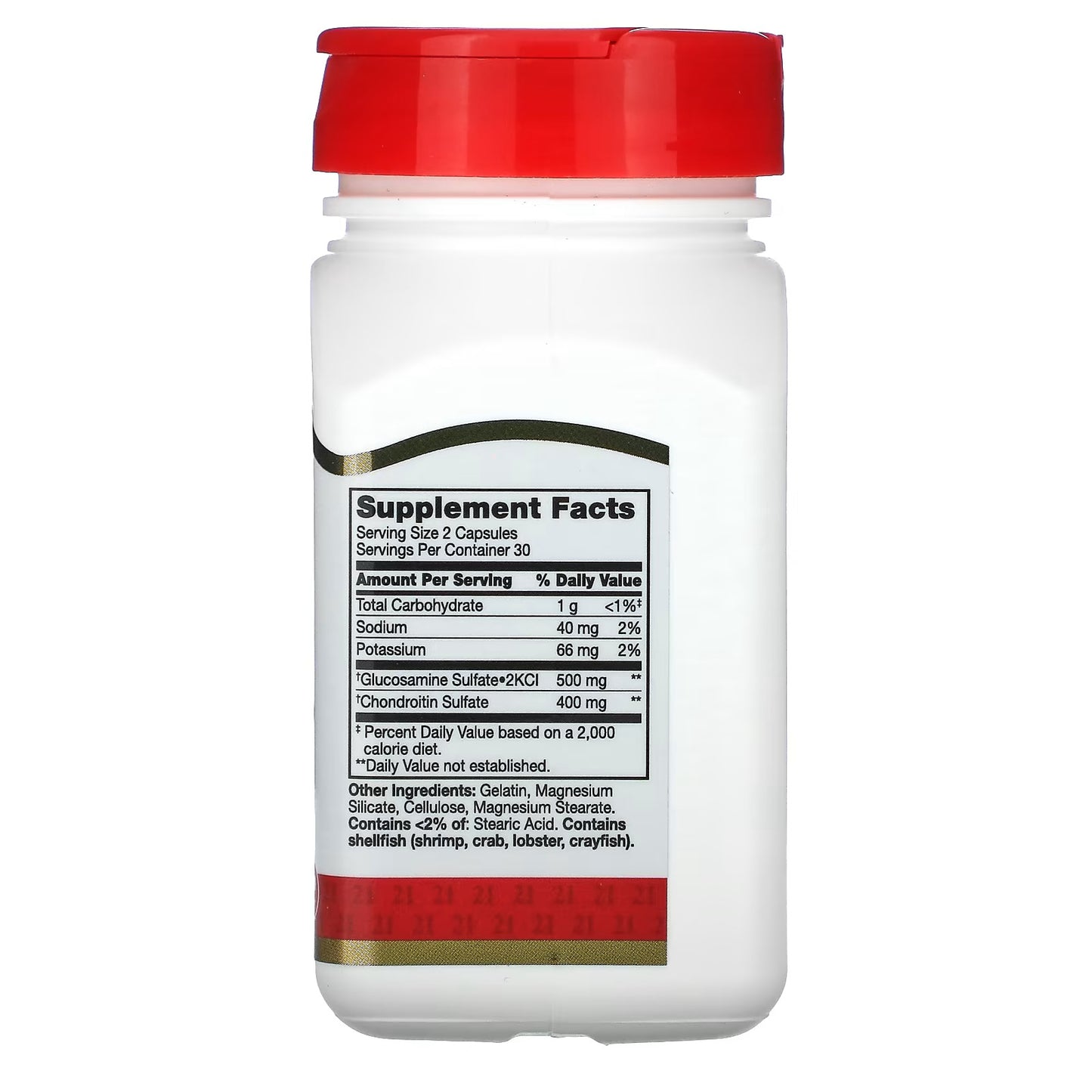 21st Century, Glucosamine Chondroitin, 250mg|200mg, 60 Cápsulas