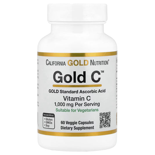 California Gold Nutrition, Vitamina C, 1000mg, 60 tabletes