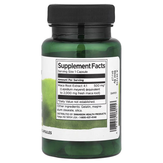 Swanson, Maca, 500 mg, 60 Cápsulas