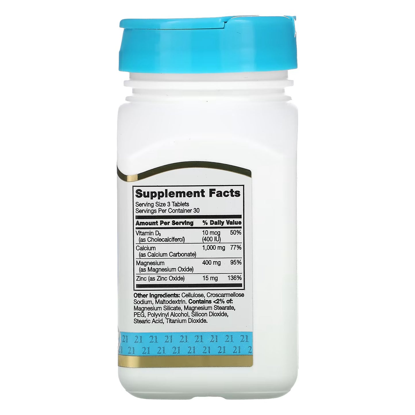 21st Century, Calcium Magnesium Zinc + D3, 90 Tablets