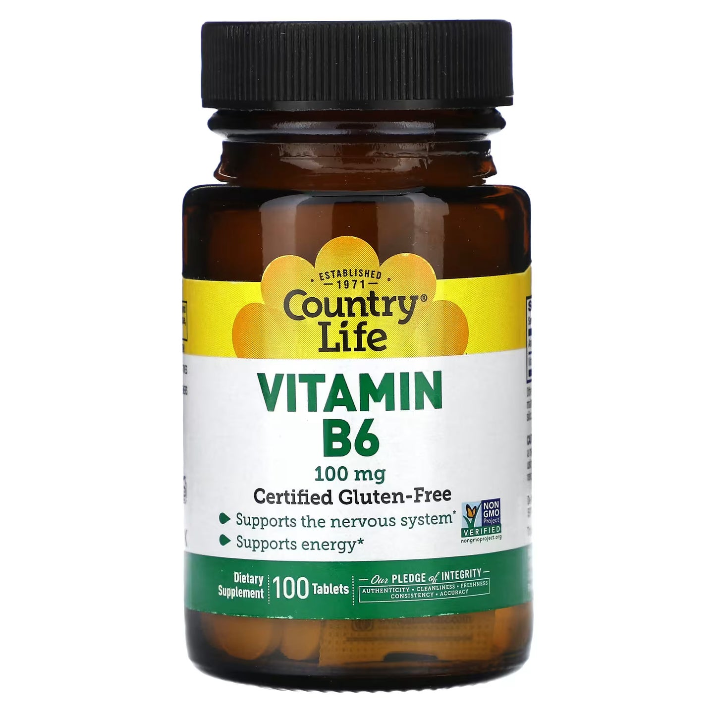 Country Life, Vitamina B6, 100 mg, 100 comprimidos