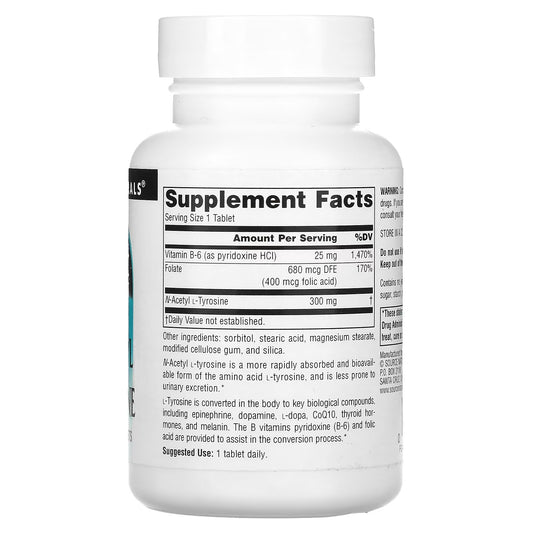Source Naturals, N-acetil L-tirosina, 300 mg, 120 Tabletes