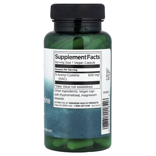 Swanson, NAC N-Acetyl Cysteine, 600mg, 100 Capsulas
