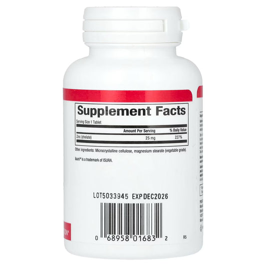 Natural Factors, Zinco Quelato, 25 mg, 90 Comprimidos