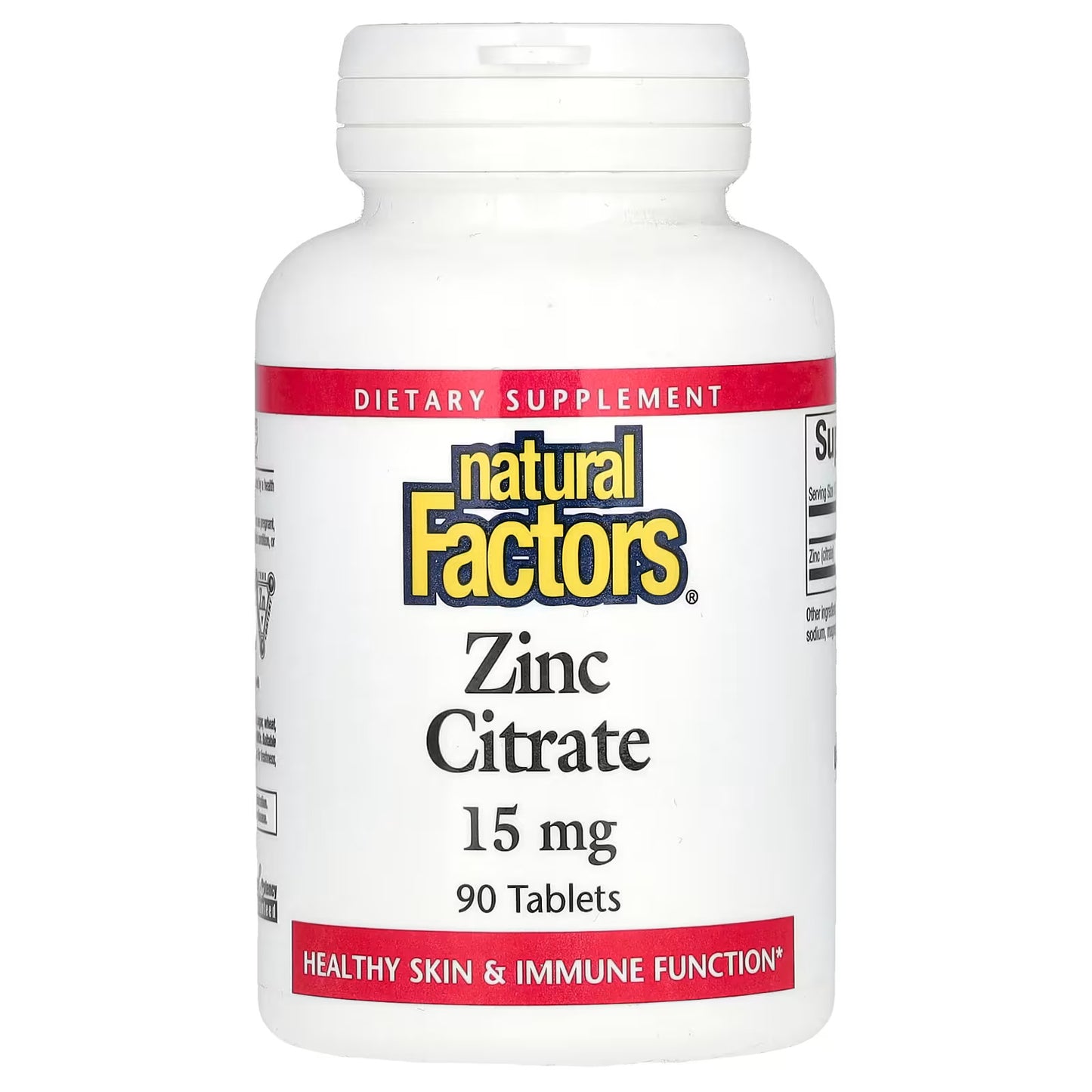 Natural Factors, Zinc Citrate, 15mg, 90 tab