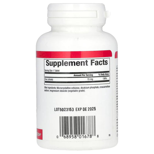 Natural Factors, Zinc Citrate, 15mg, 90 tab