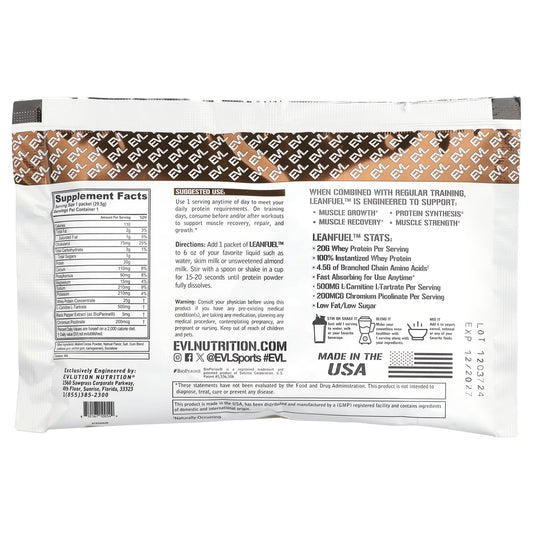 EVLution Nutrition, LeanFuel™, Chocolate, 1 Sache