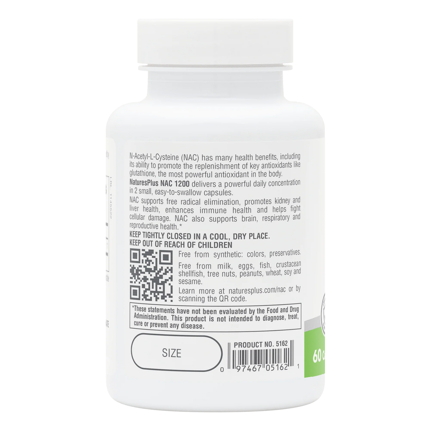 NAC 1200 mg Pro – N-Acetil L-Cisteína | 60 Cápsulas | Antioxidante Avançado