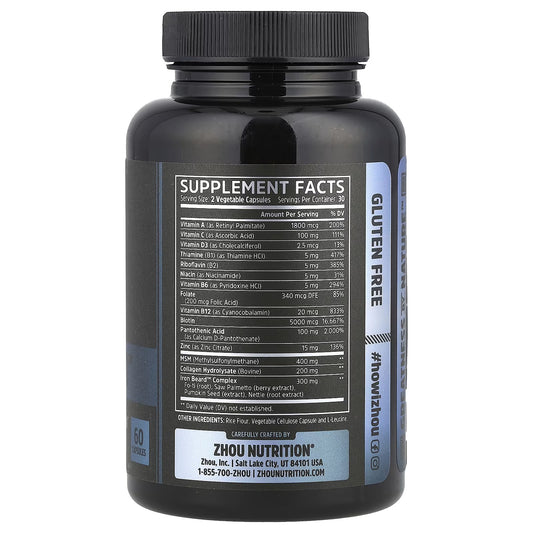 Zhou Nutrition, Iron Beard, 60 cápsulas