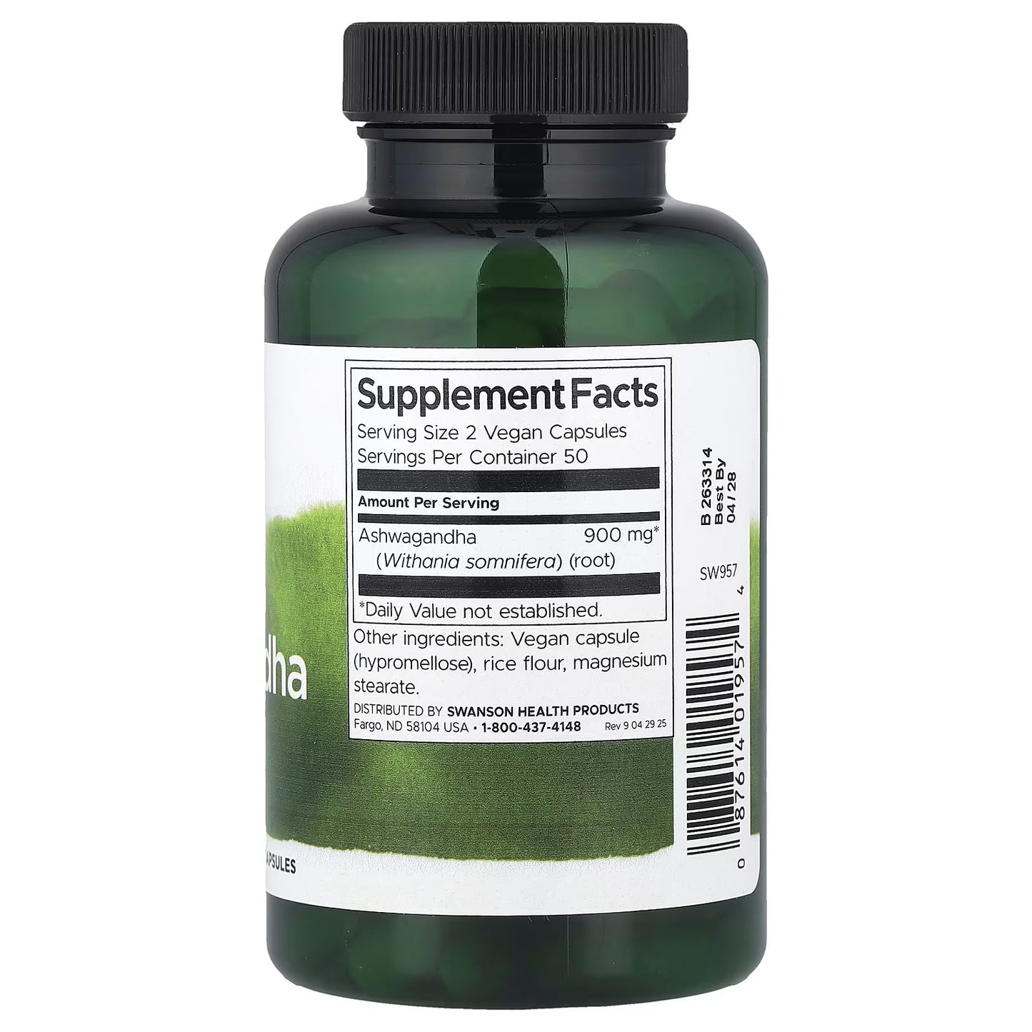 Swanson, Ashwagandha Full Spectrum®, 100 Cápsulas Veganas (450 mg por Cápsula)