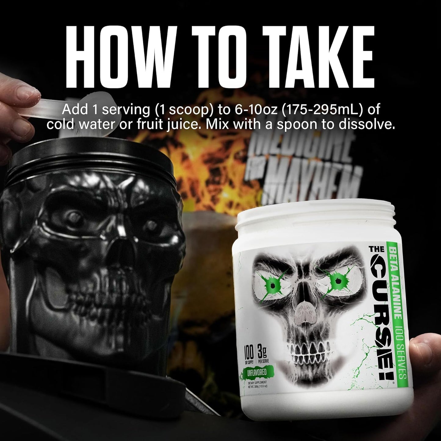 The Curse Beta Alanine – 3g por Dose | 300g | 100 Doses | Pó Puro