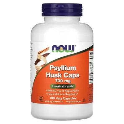 NOW Foods,Casca de Psyllium, 700 mg, 180 Cápsulas Vegetais
