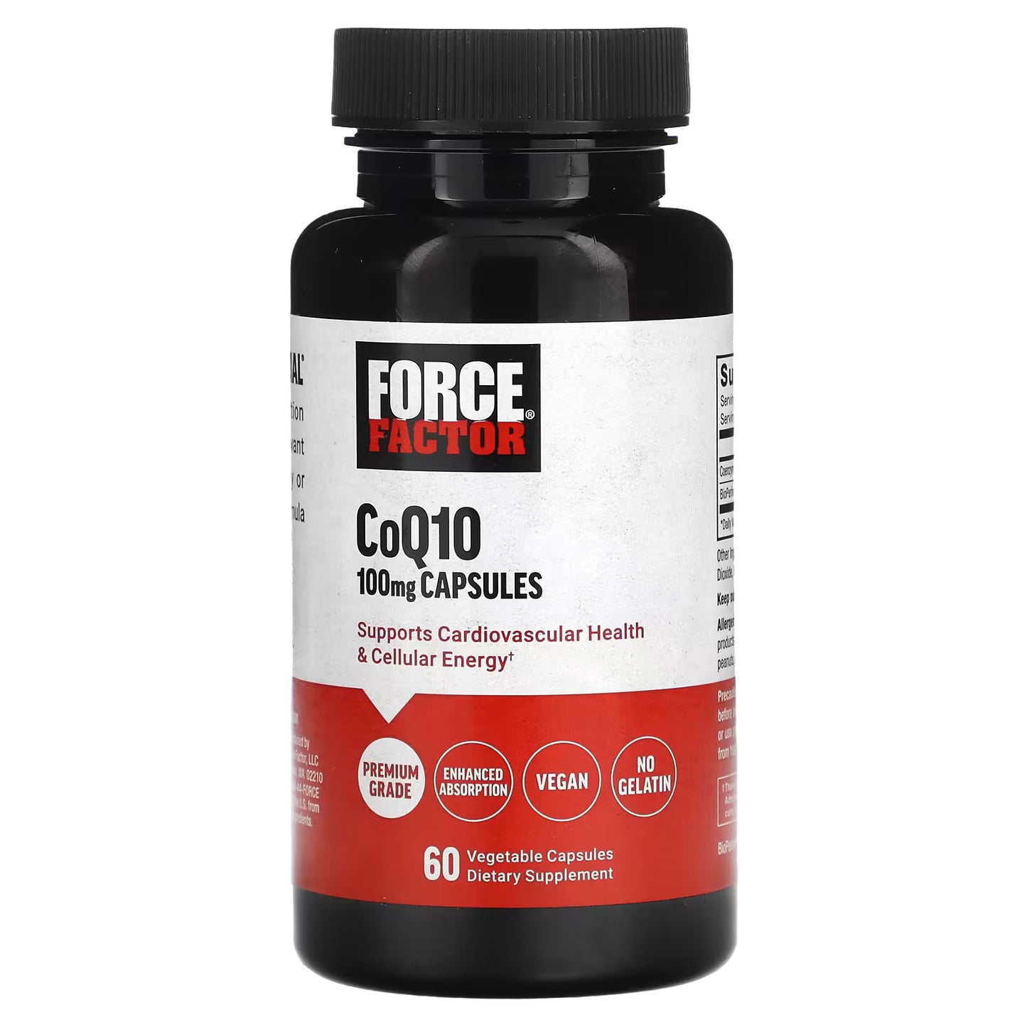 Force Factor, CoQ10, 100 mg, 60 Cápsulas Vegetais
