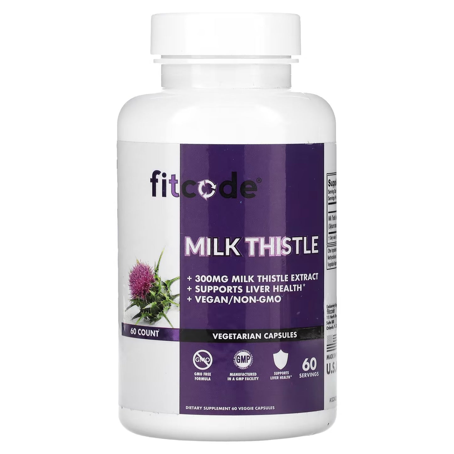 fitcode, Milk-Thistle, 300 mg, 60 Cápsulas Vegetais