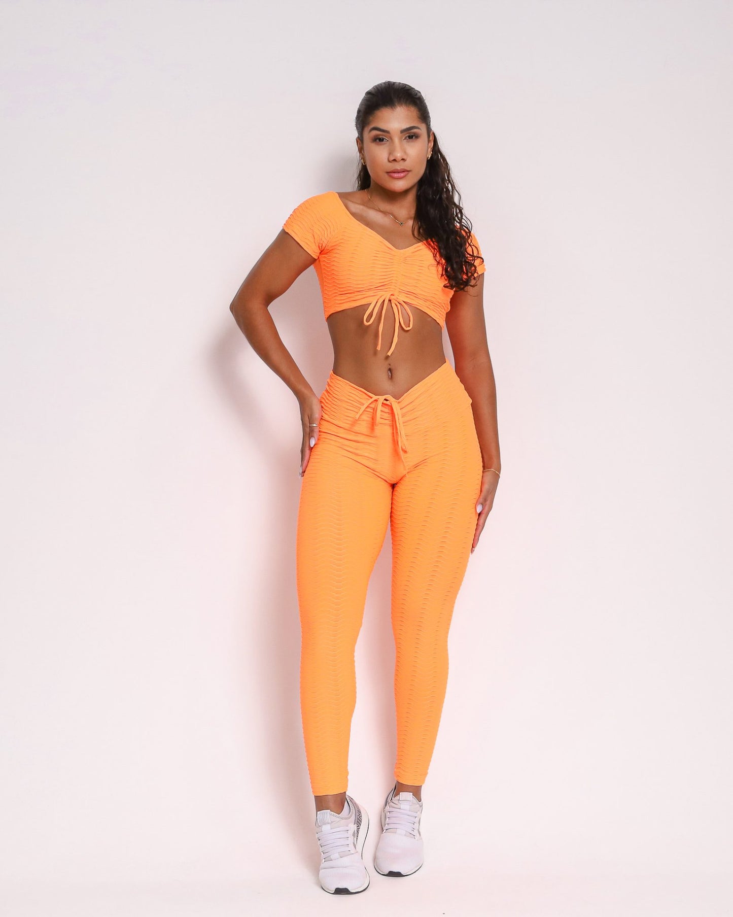 Conjunto Legging Empina Ondas Laranja Neon, Tamanho único