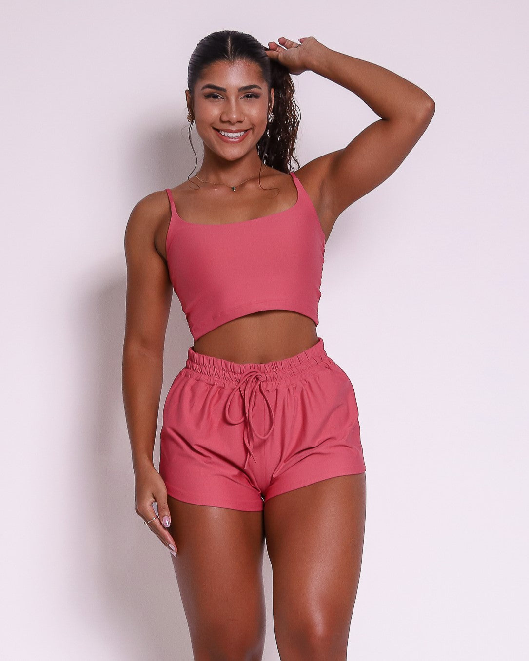 Conjunto Short Boxer Rosê, Tamanho Único