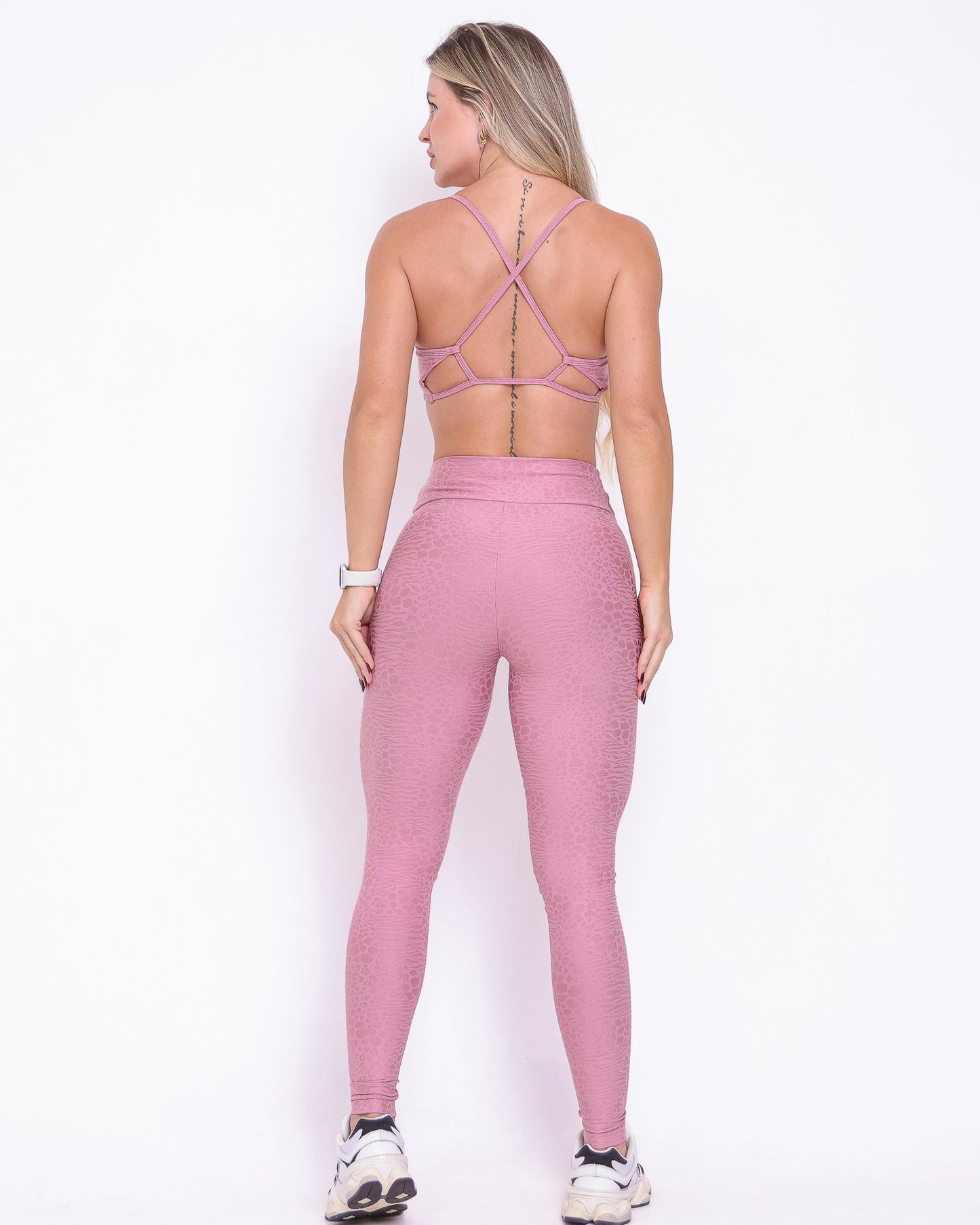 Conjunto Calça Legging Feline Rosê, Tamanho Único