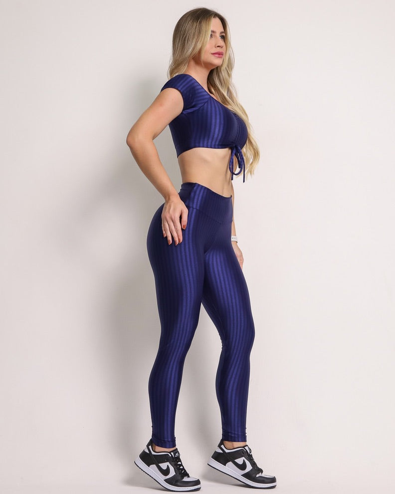 Conjunto Calça Legging Cirre Marinho, Tamanho Único