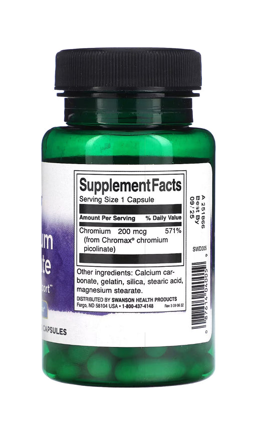 Swanson, Chromium Picolinate, 60 cápsulas
