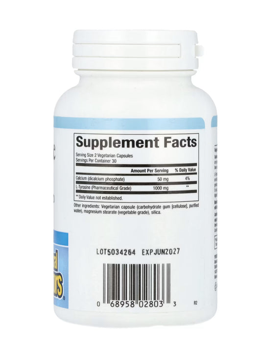 Natural Factors, L-Tyrosine, 500mg, 60 cápsulas