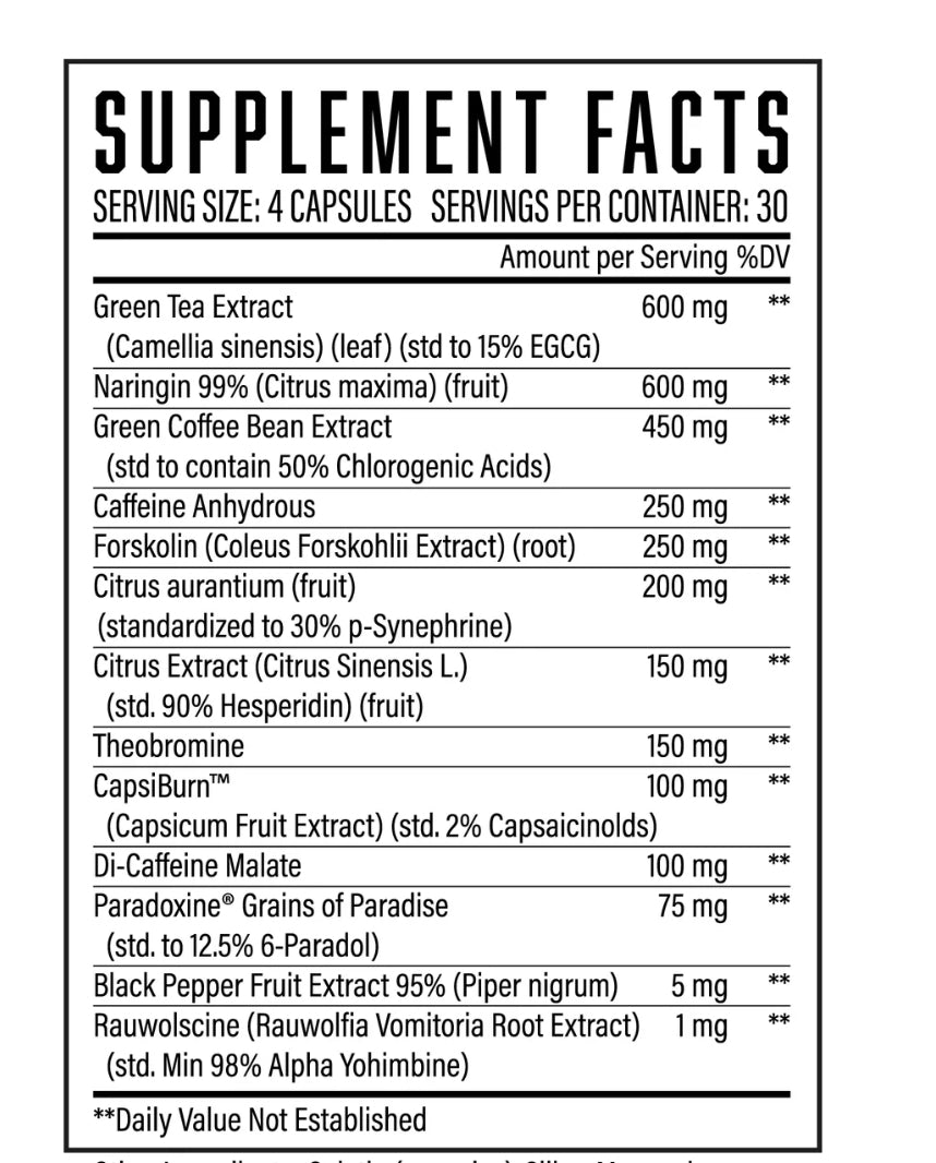 Hi-Tech Pharmaceuticals, inc., Fastin Rapid Fat Burner, 60 Comprimidos