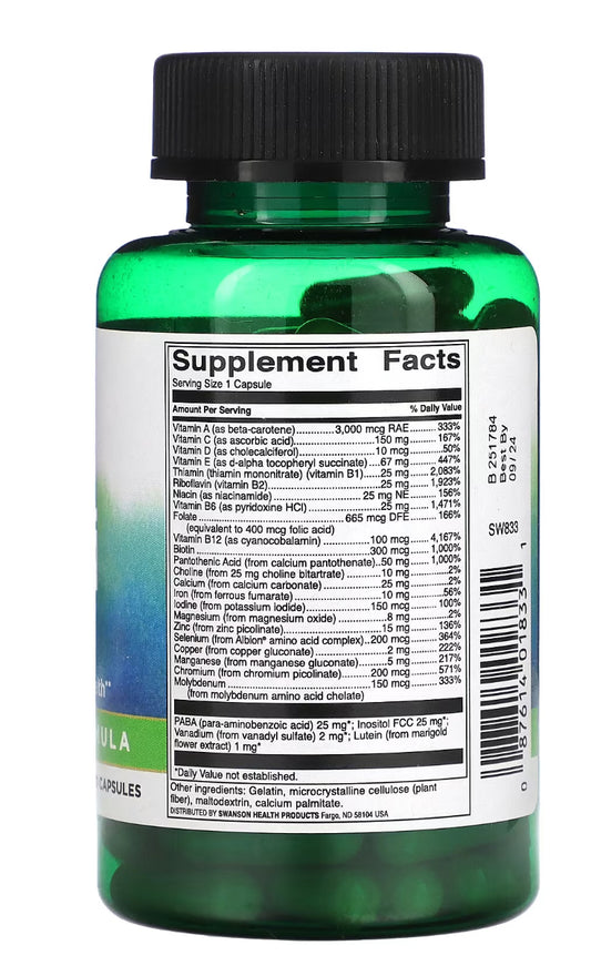 Swanson, Multi sem ferro, 90 capsulas