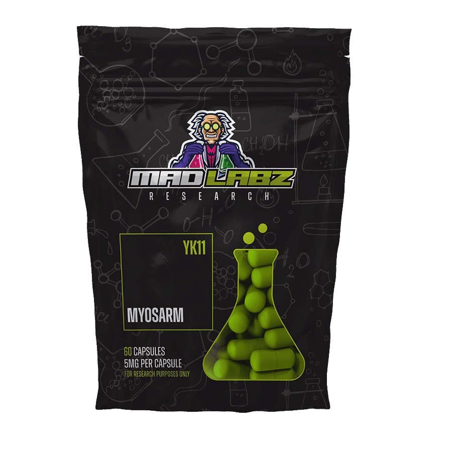 Myosarm YK-11 5mg – Mad Labz Research | Força Extrema & Densidade Muscular | 60 Cápsulas