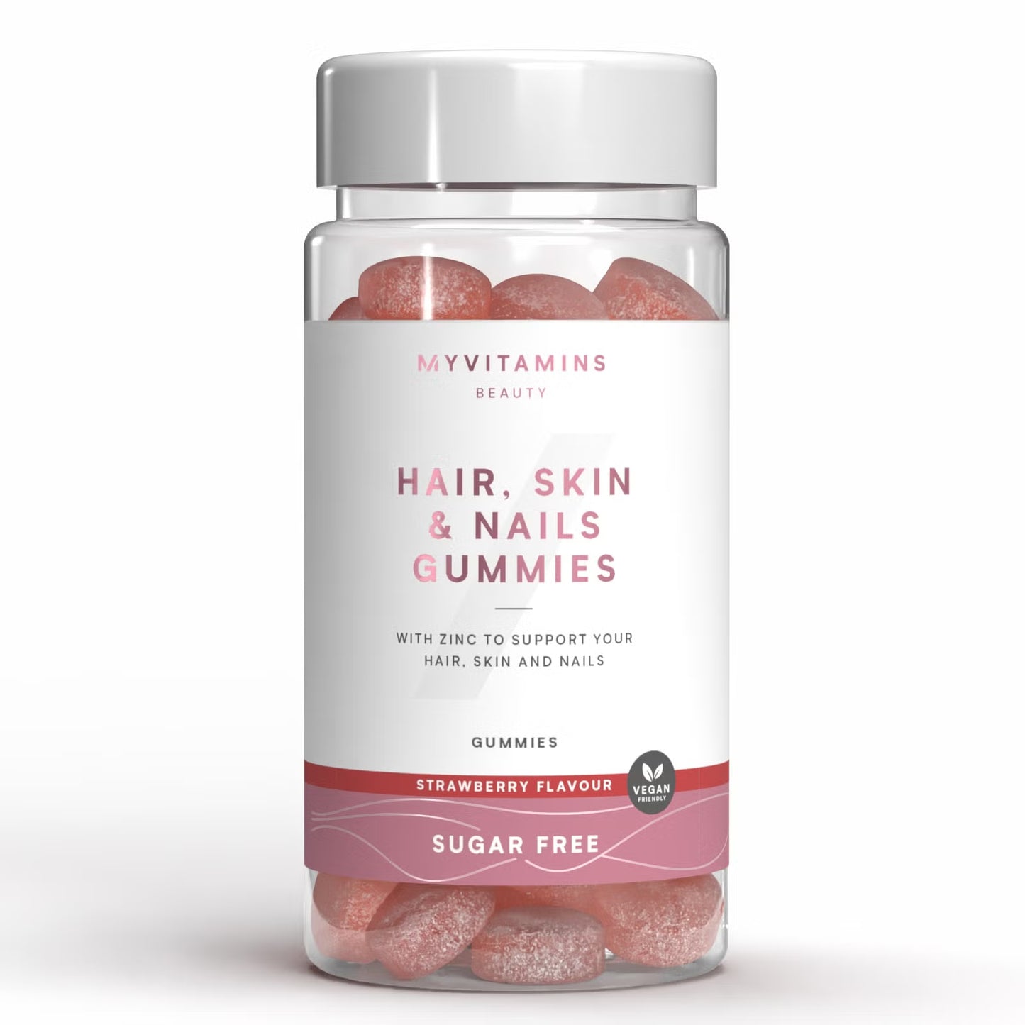 Hair, Skin & Nails Gummies – Sugar Free Strawberry | Cabelo, Pele e Unhas (60 Gummies)