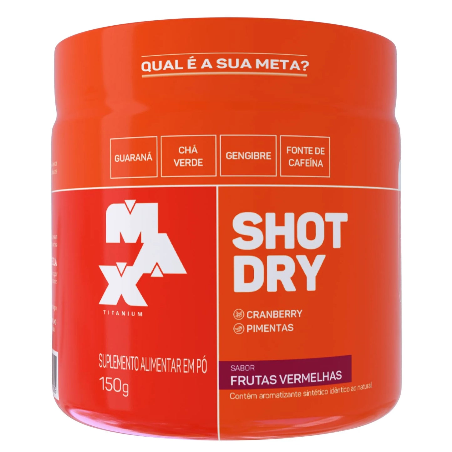 Max Titanium, Shot Dry, 150g, Sabor Frutas Vermelhas