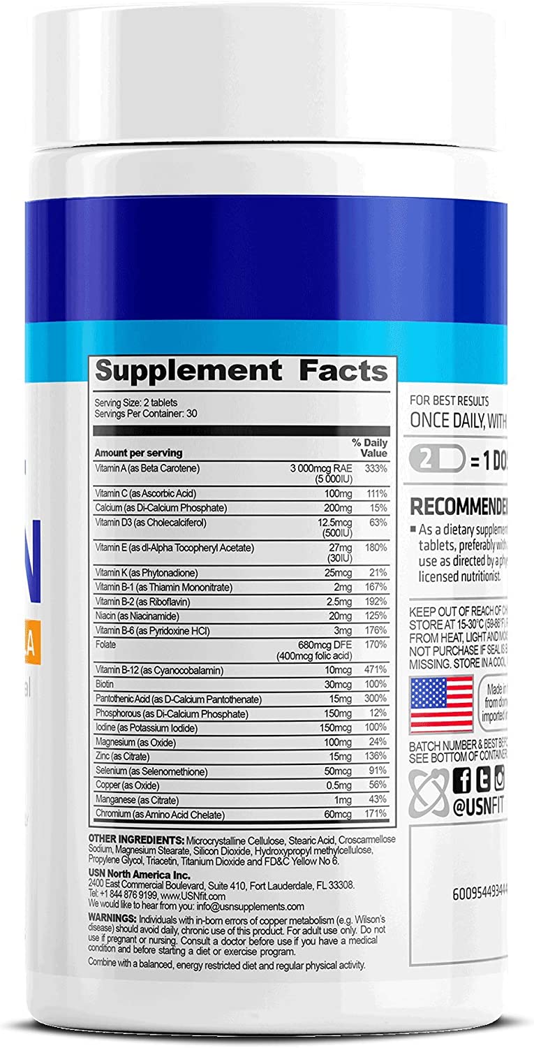 USN Multi - Vitamin Super Daily Formula 60 Tablets