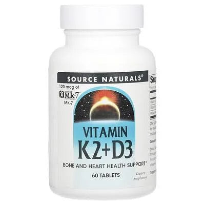 Source Naturals, Vitamina K2+D3, 60 comprimidos