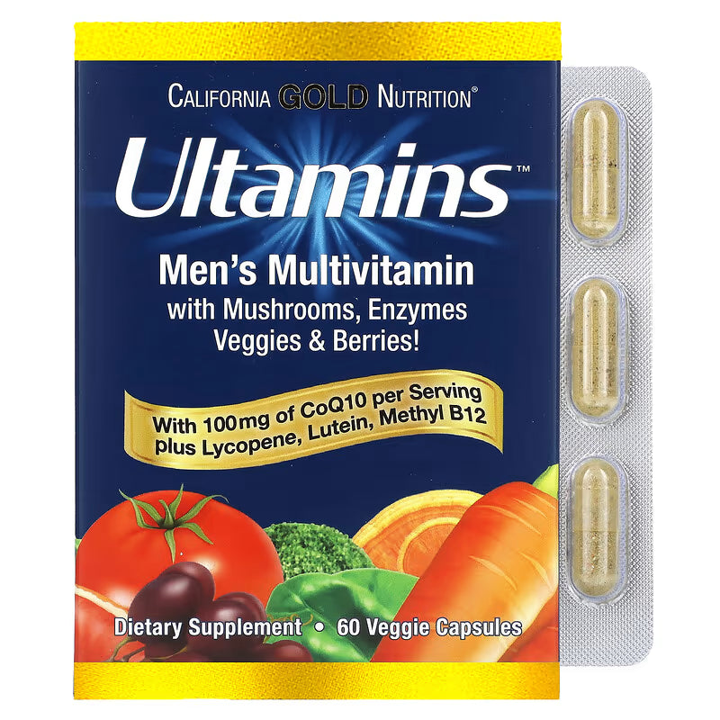 Ultamins Men’s 50+ Multivitamínico Completo – Energia, Imunidade e Saúde Masculina | 60 Cápsulas Vegetais