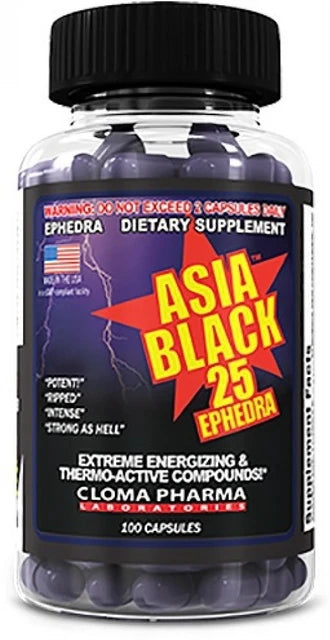 Cloma Pharma, Asia Black 25, 100 cápsulas