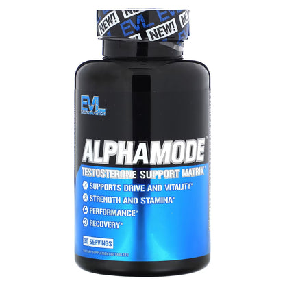 EVLution Nutrition, Alphamode, Matriz de Suporte de Testosterona, 60 Comprimidos