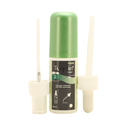 Tugain, Minoxidil 2%, 60ml, com spray e conta gotas